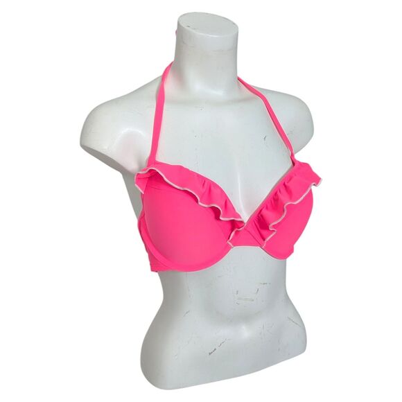 NWOT Aerie Bridget 36D Top Sz Large Bottom Neon Pink 2 Piece Bikini Swimsuit - Picture 4 of 16
